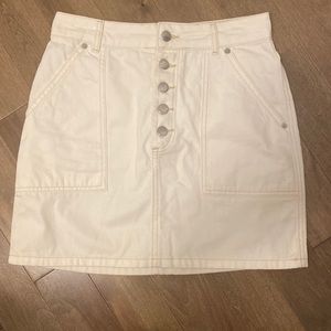 White denim mini skirt